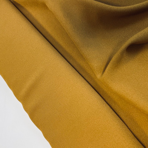 Kleidi- või kostüümiriie, viskooskrepp, sinepikollane, laius 123cm.