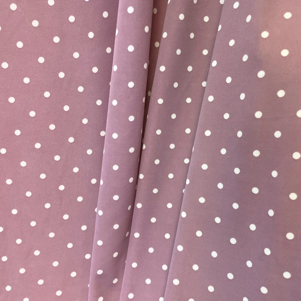 Kleidiriie viskoostrikotaž, vanaroosal valge täpimuster, laius 140cm.