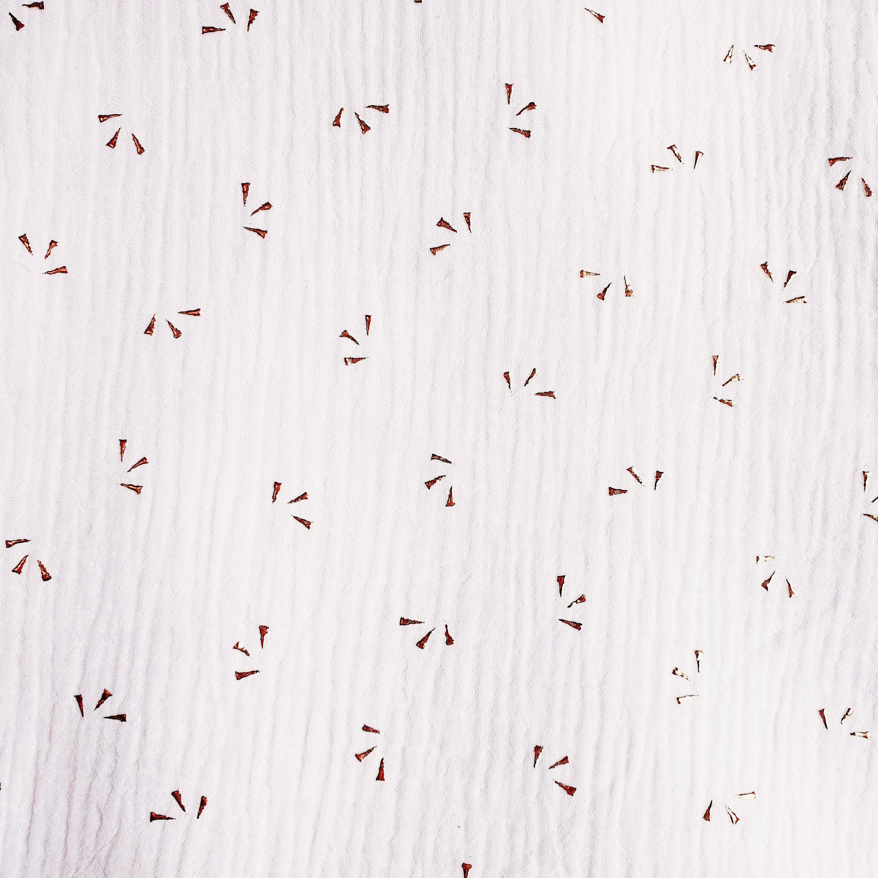  Musliin kullatrapsuline, gofr. 2-kordne, valge/TIDAM BLANC/GOLD, 130g/m2, oeko-tex