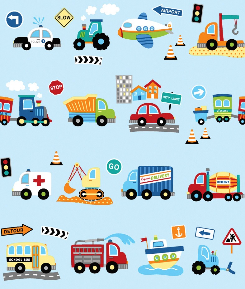 Voodipesukangas sinisel autod, trtaktorid jne.,laius 160cm