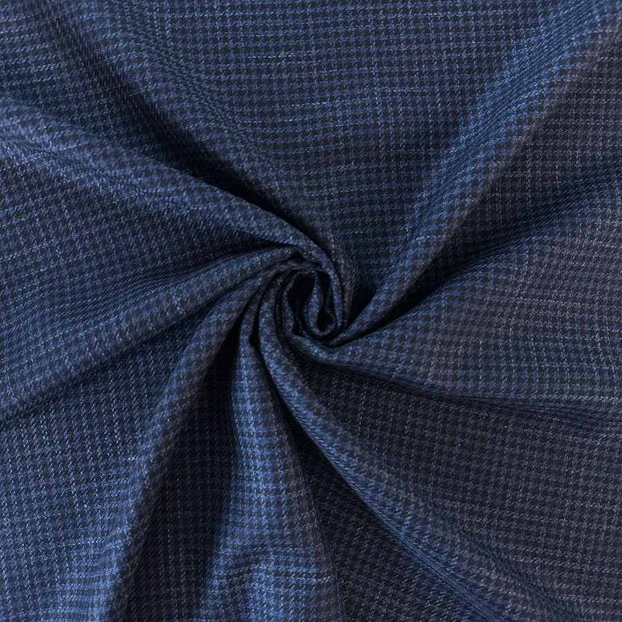 Villane kangas siidisisaldusega, must-sinine pepita, laus 156cm