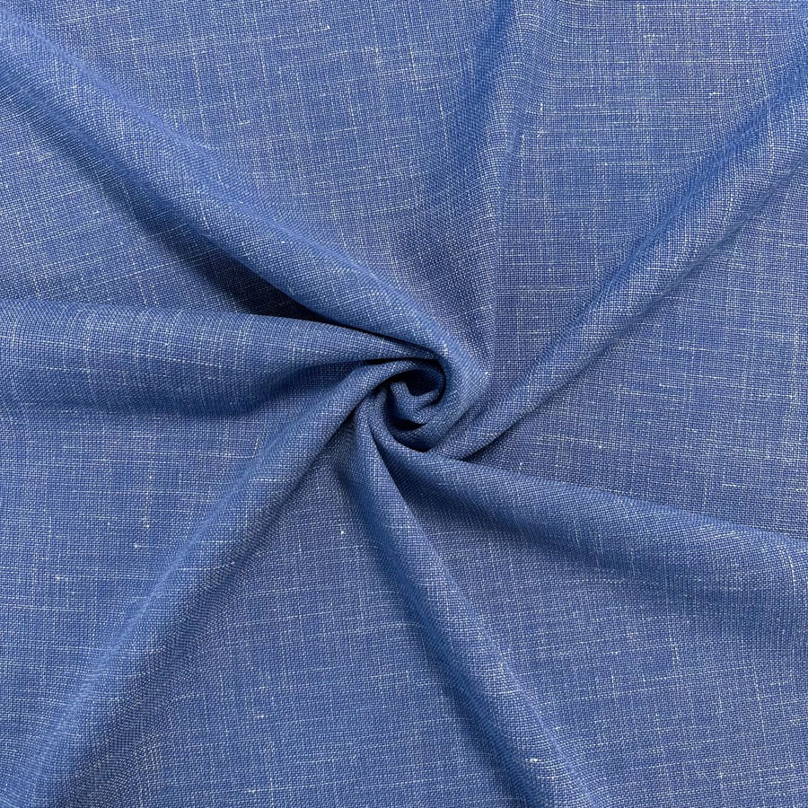 Villase ja linasegu kostüümikangas, teksasinine, laius 150 cm