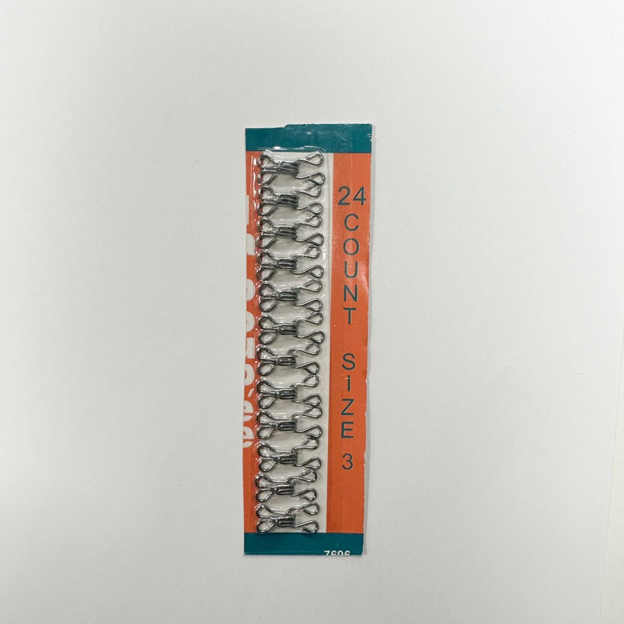  Haagid õmmeldavad nr. 3, kompl./12tk., roostevabast terasest