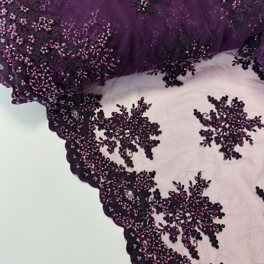 Pärlipits, tumelilla, dis. 170060, laius 124 cm