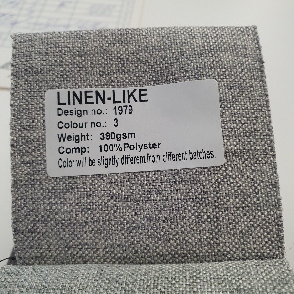 Pimendav kardinakangas (dimout), Linen-Like, col.3, hall, 2-kihiline, laius 280cm;