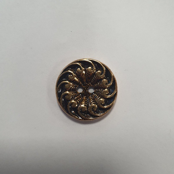 Metallnööp must kullaga,  22mm;