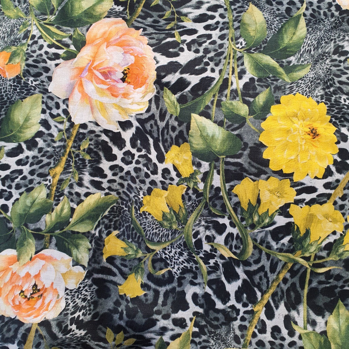 Siidkleidiriie pantrimustri ja lilledaga, laius 134 cm