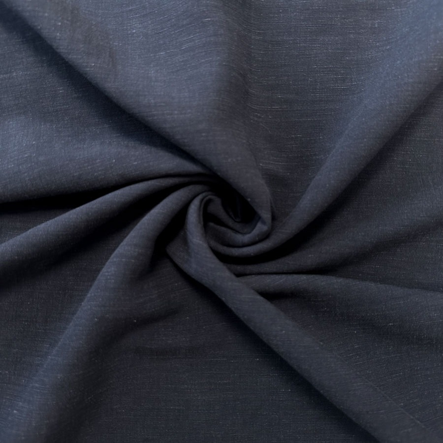 Viskoosi ja linasegu kangas, tuhm tumesinine, laius 138 cm