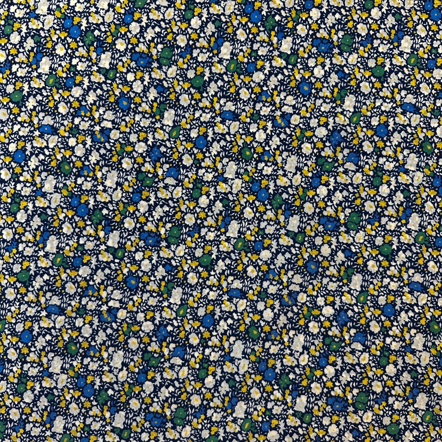 Siid, väike valge-sinine-roheline lill, laius 136 cm