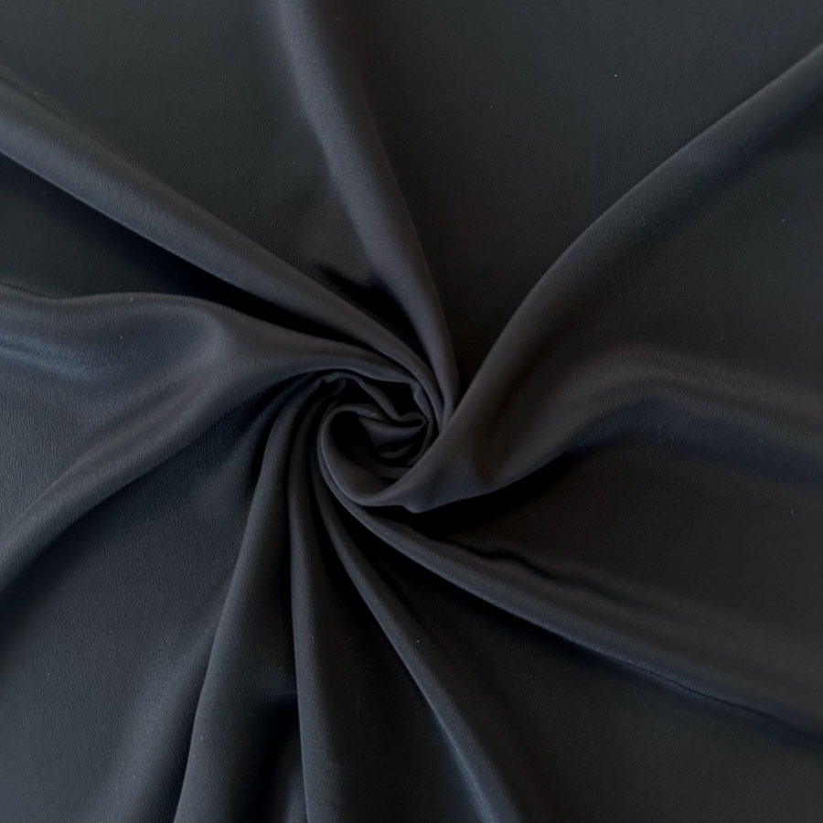 Siidšifoon stretch, must, laius 132 cm