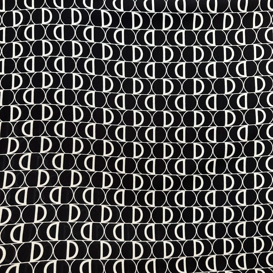 Viskoos, mustal valge muster, laius 123 cn