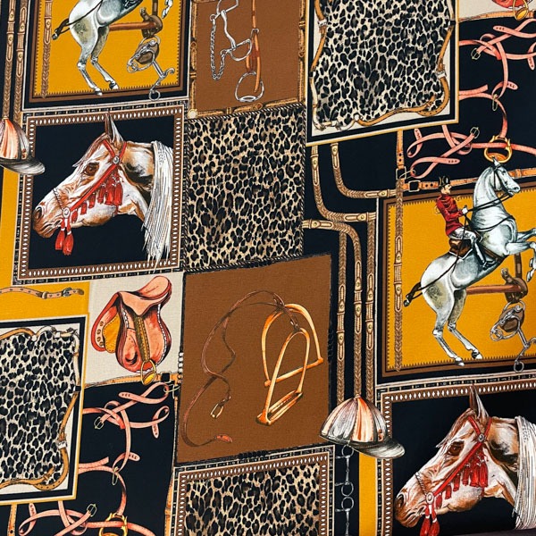 Viskooskangas, stretch, hobused ja rihmad, laius 130cm