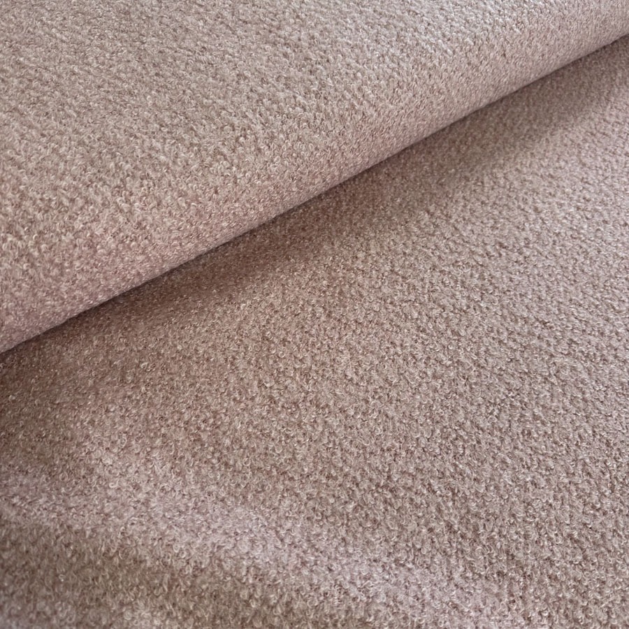 Vanutatud bukleekangas villasisaldusega, hele vanaroosa, laius 155 cm