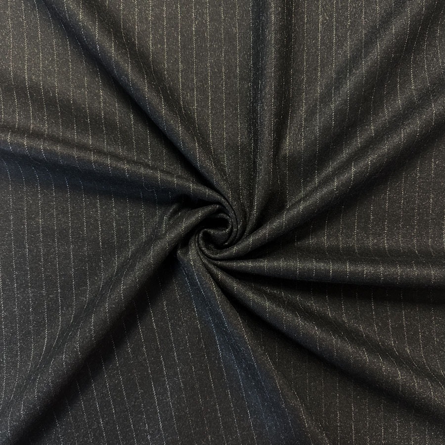 Kostüümikangas, must halli triibuga, laius 142 cm