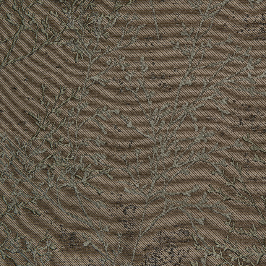 Külgkardinakangas, oliivirohelisel sisse kootud oksamuster, l.150cm.