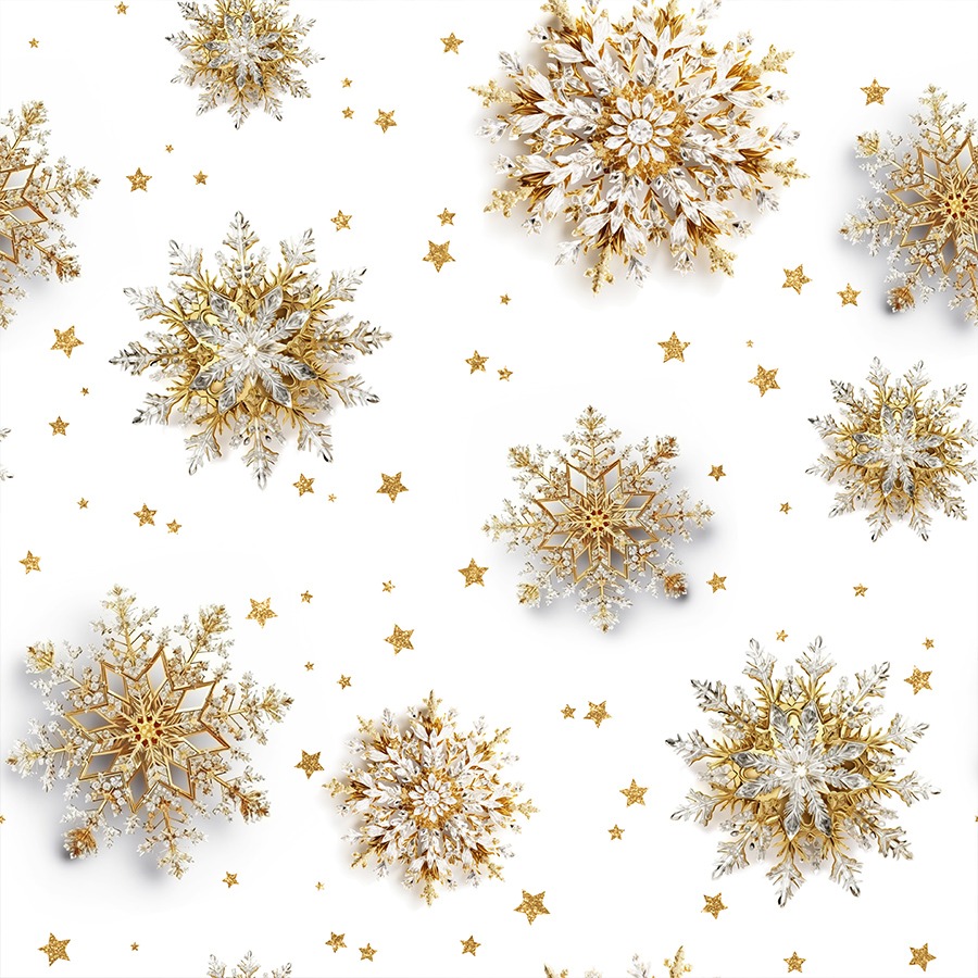 Dekoratiivriie, jõulu, vett hülgav, kuldsete lumehelvestega, laius 160cm;