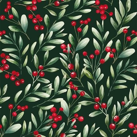 Dekoratiivriie, jõulu, veekindel, rohelisel pohlad, laius 160cm.