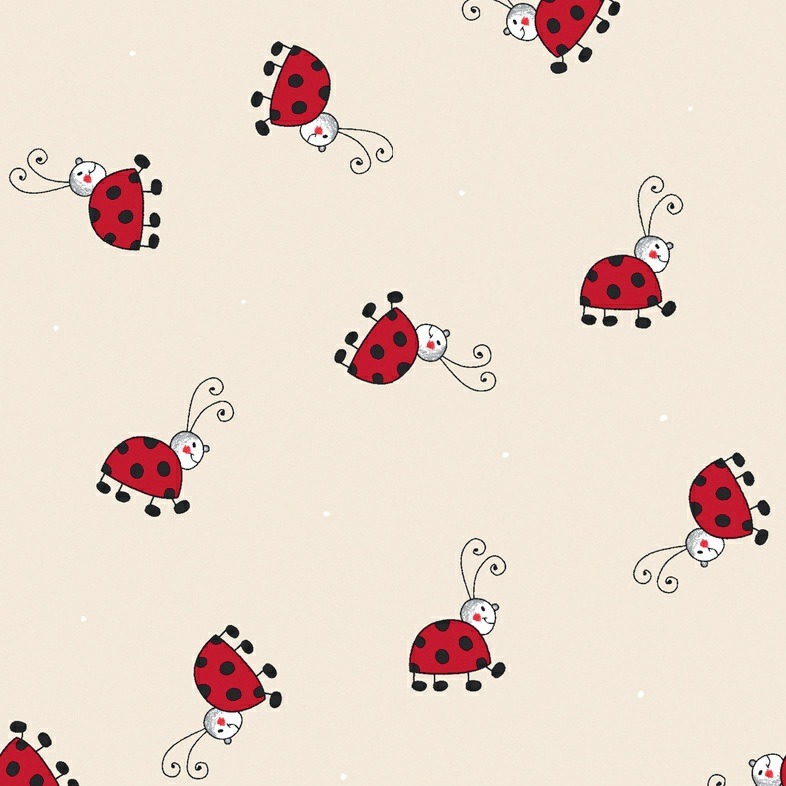 Puuvillane lepatriinumustriga, laius 160cm