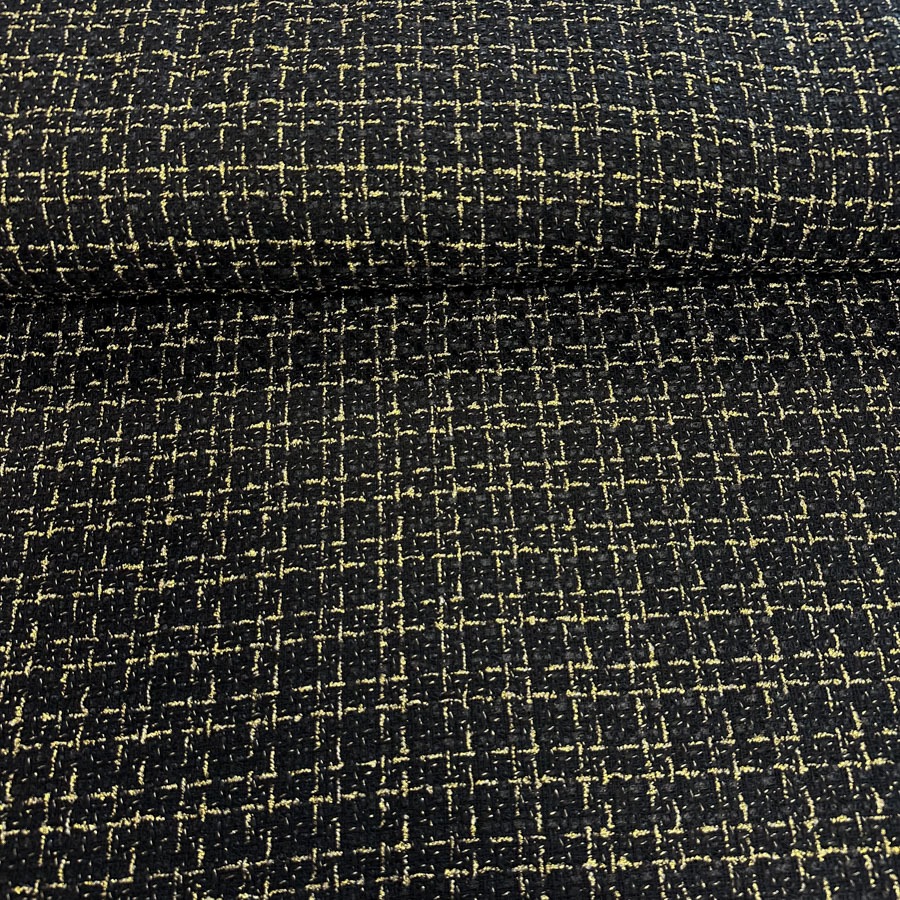 Chanel kostüümiriie, must kuldse brokaatniidiga, laius 146cm;