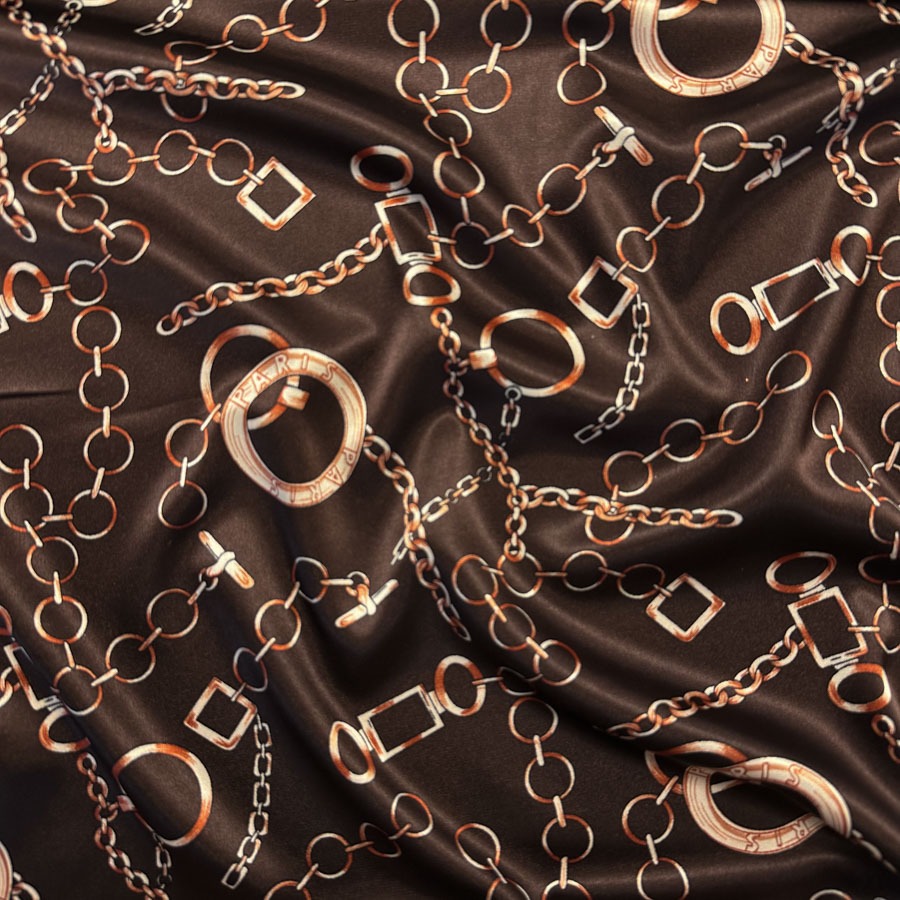 Kleidiriie ketimustriga, pruunil , laius 148cm