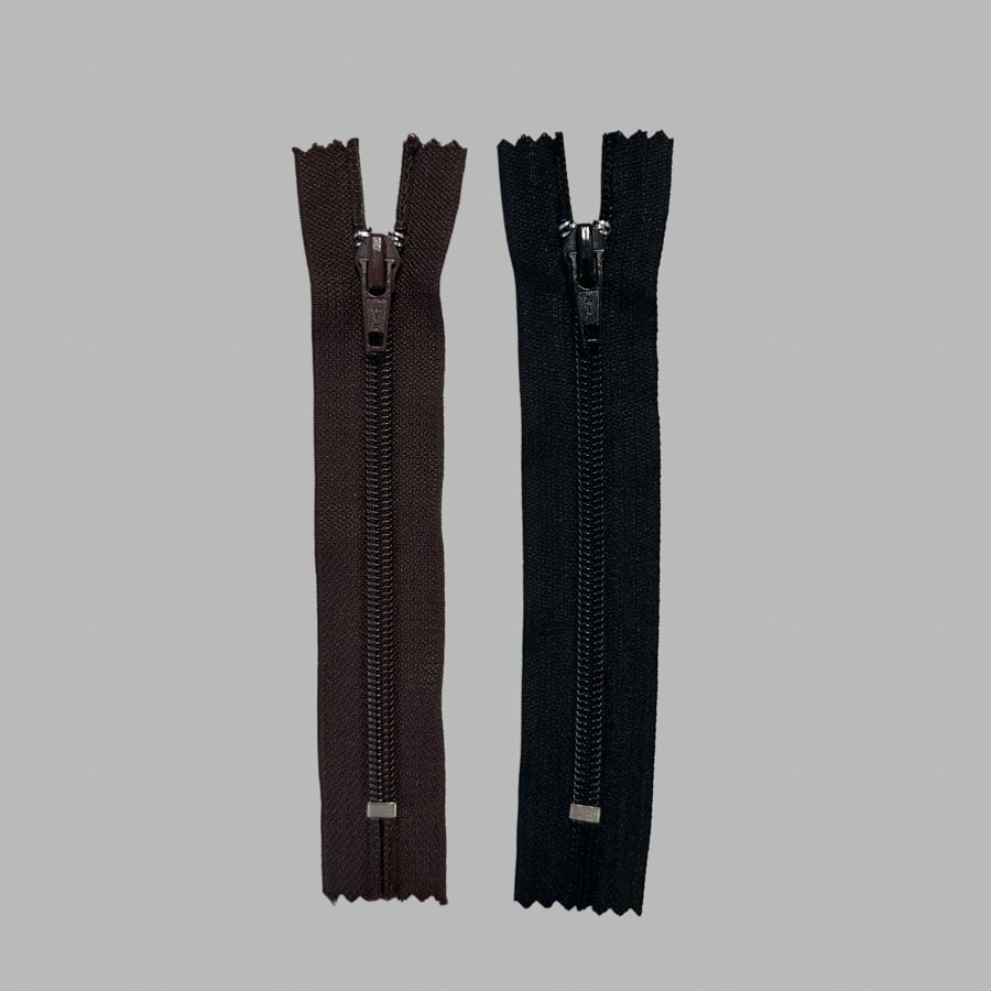 Saapalukk 7mm, erinevad pikkused 14cm -  60cm, must ja pruun /