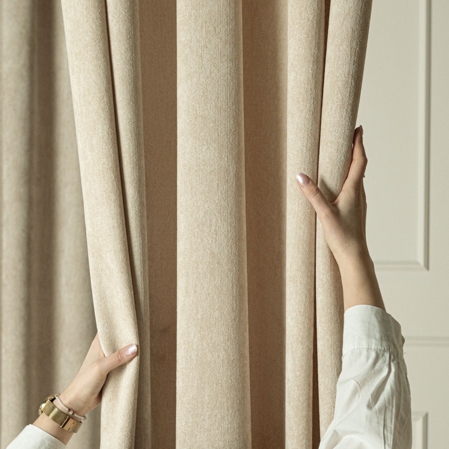 Külgkardinakangas samet SOFT, TD0035, v.002 helebeež, laius 285cm, 285g/m2