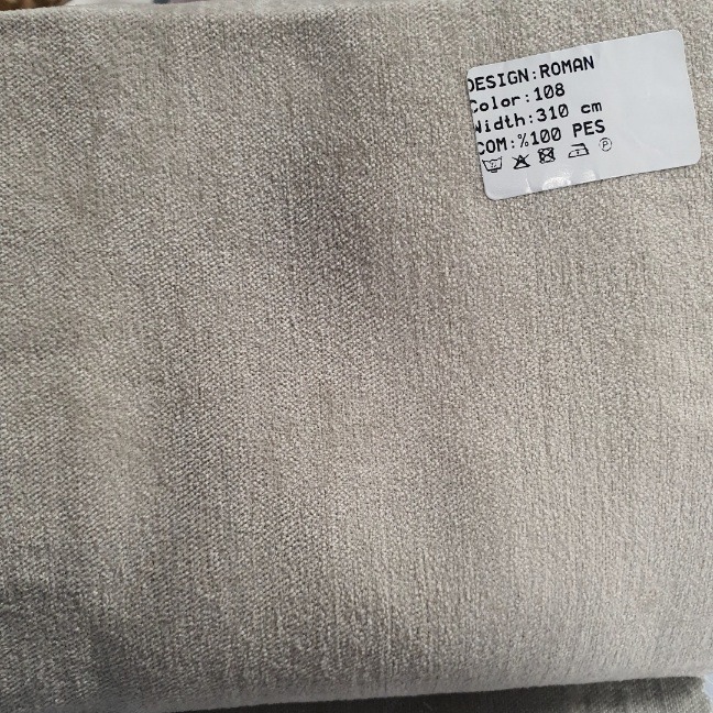 Külgkardinakangas ROMAN sametise pinnaga, hallikasbeež, DIMOUT, laius 310cm.