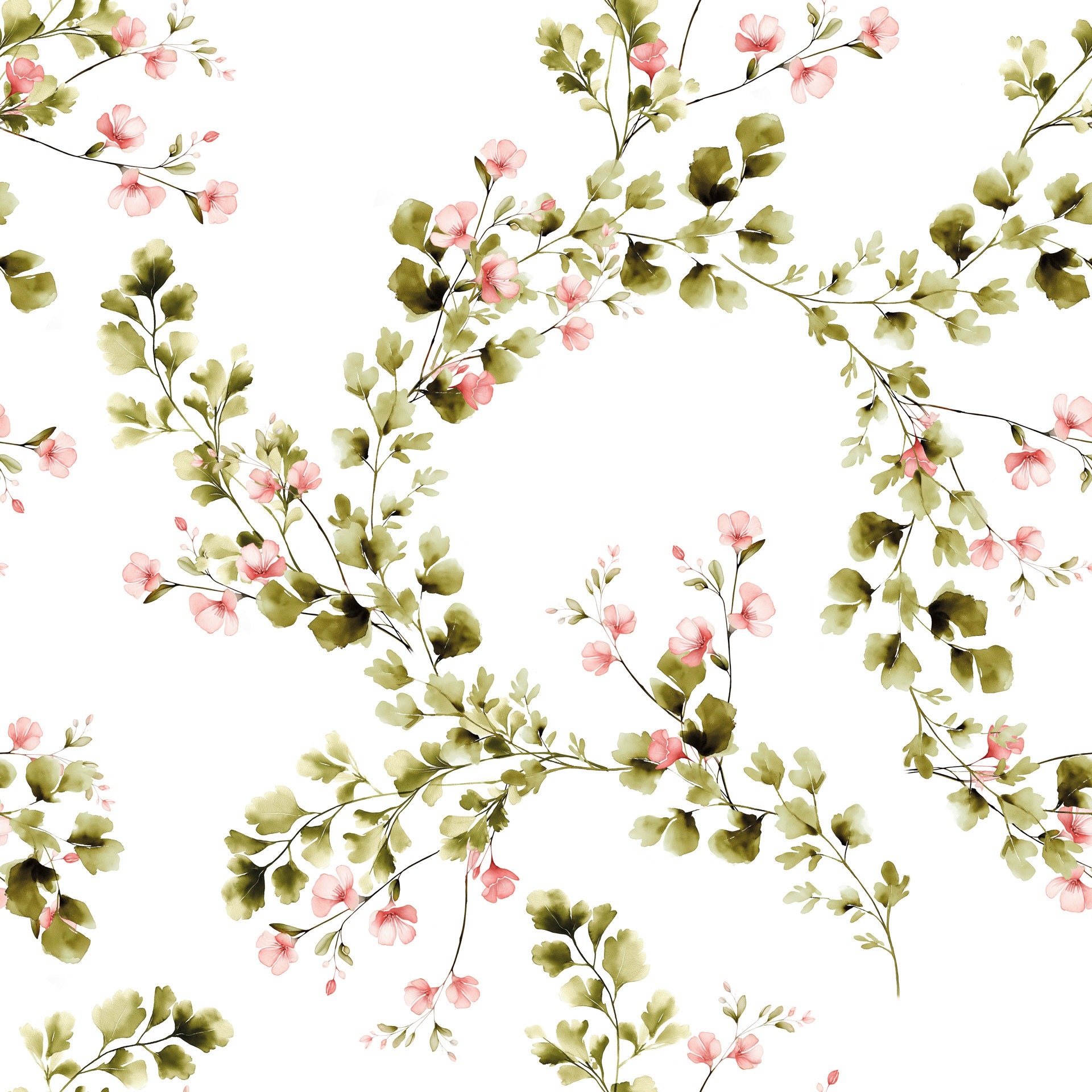 Külgkardinakangas sametjas, Milas, õitega oksad, laius 150cm;  