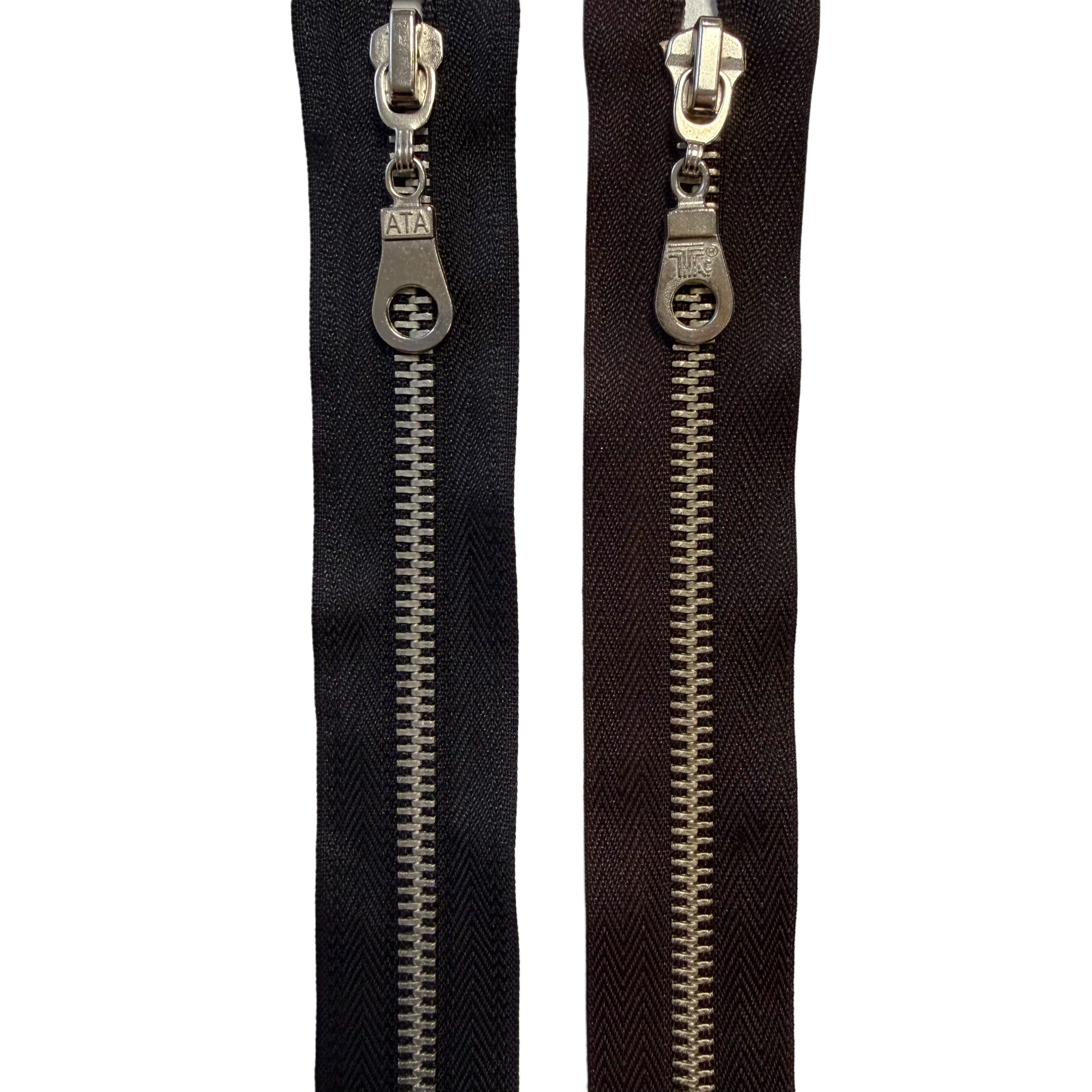 Metallist tõmblukud, alt avatavad, 6mm, hõbedane hammastik,