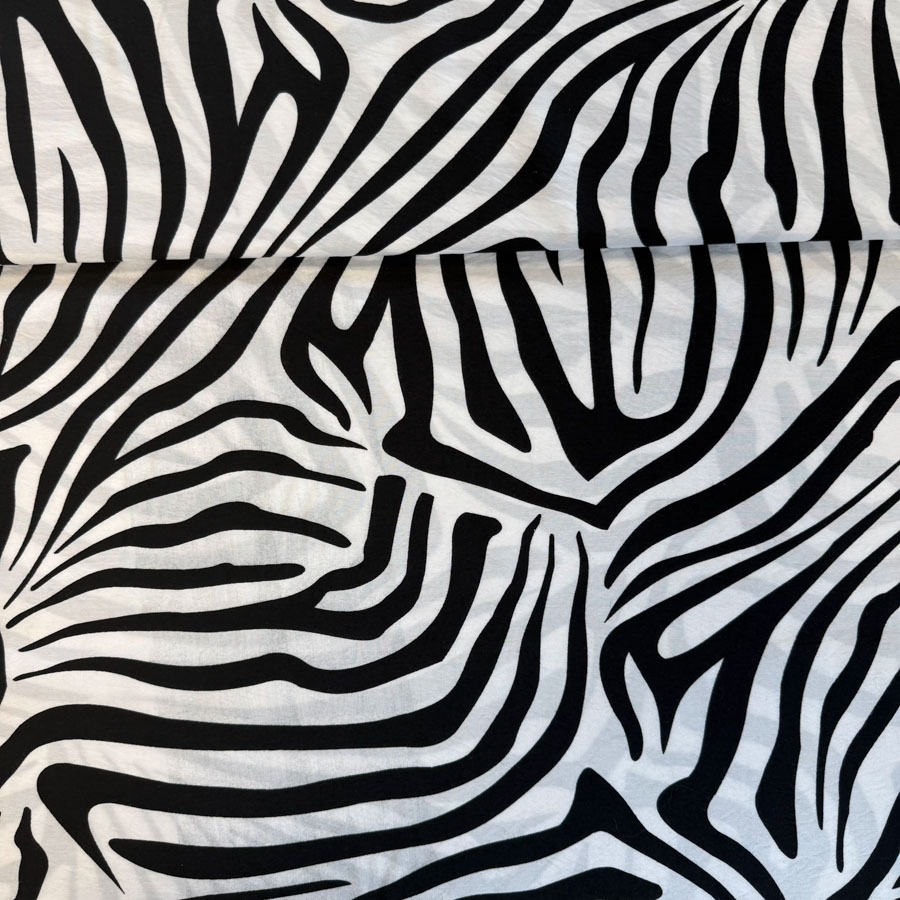 Viskoosisegu kangas abstraktse mustriga, must-valge, laius