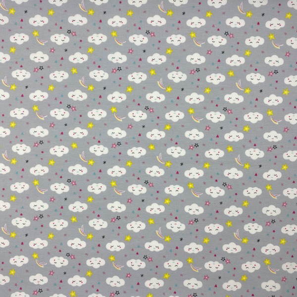 Trikotaaž hallil pilved, l.150cm, 220g/m2, OEKO-TEX