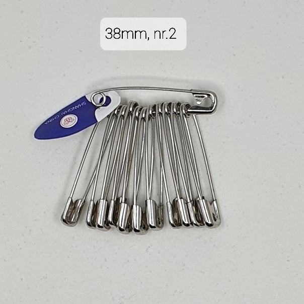 Haaknõelad tugevamad, 38mm (nr.2), kpl. 12tk, hõbedased(NI), Butterfly Brand