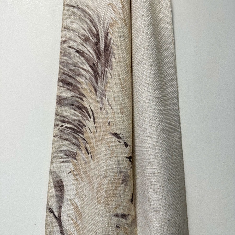 Külgkardinakangas HARRY portega v.10, heledal beeži- ja pruunikirju taimemuster, kõrgus 300cm