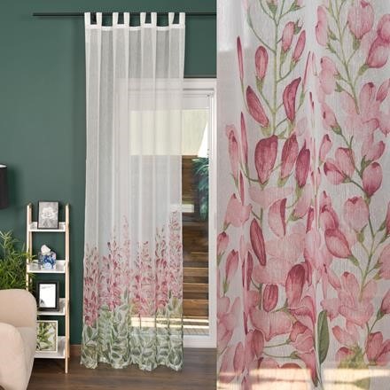 Päevakardinakangas värvilise lilleportega, kõrgus 280cm, Aleksa/Olo/002