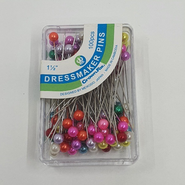 Nööpnõelad plastpärlipeaga, karbis 80tk, 