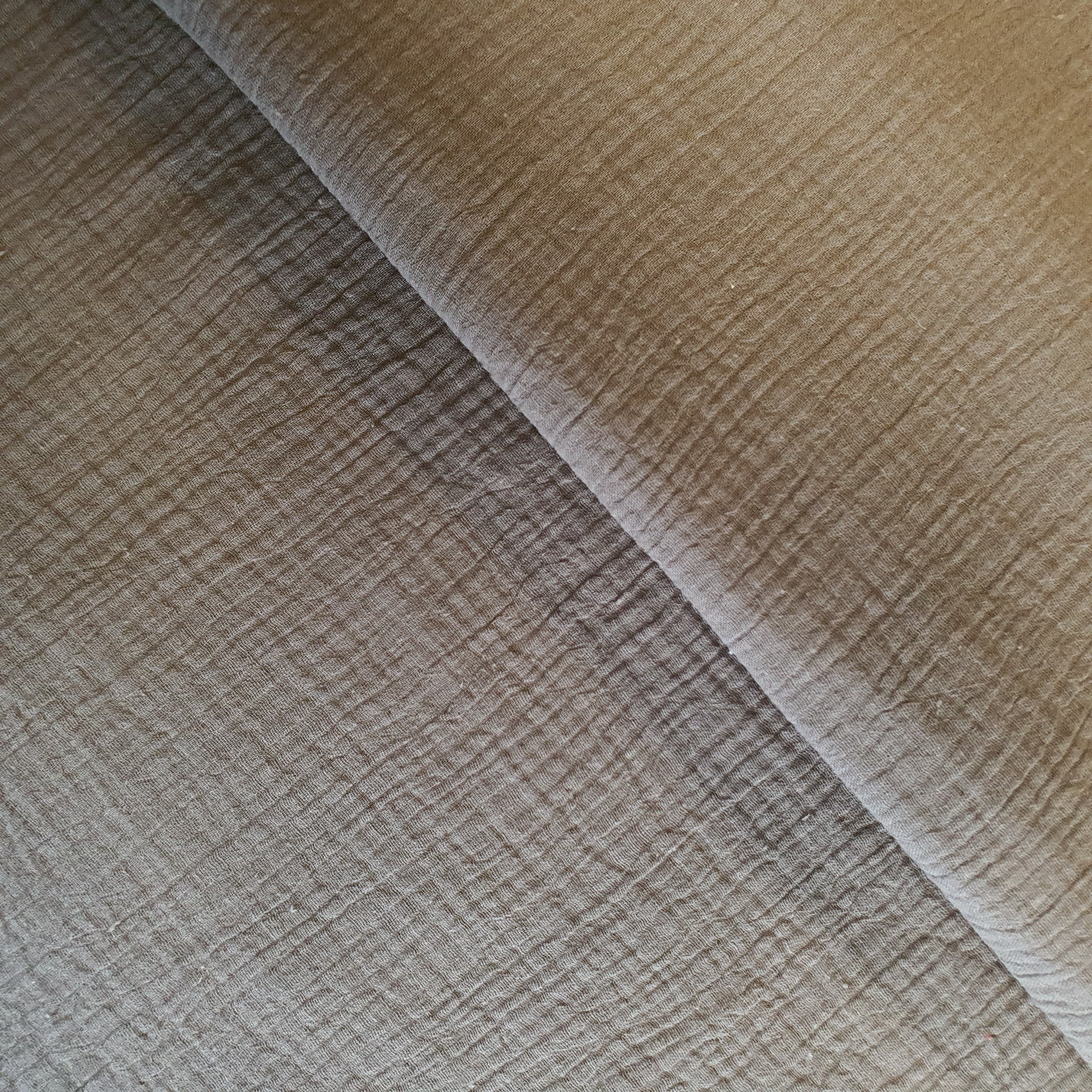 Musliin gofr. 2-kordne, hallikaspruun/TAUPE, 130g/m2, OEKO-TEX