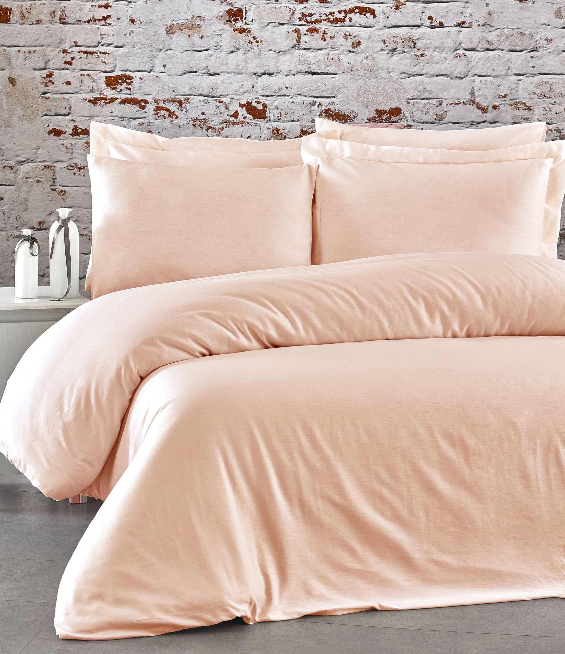 Satiinist voodipesukangas hele lõheroosa 15207, 100% puuvill, l. 240cm