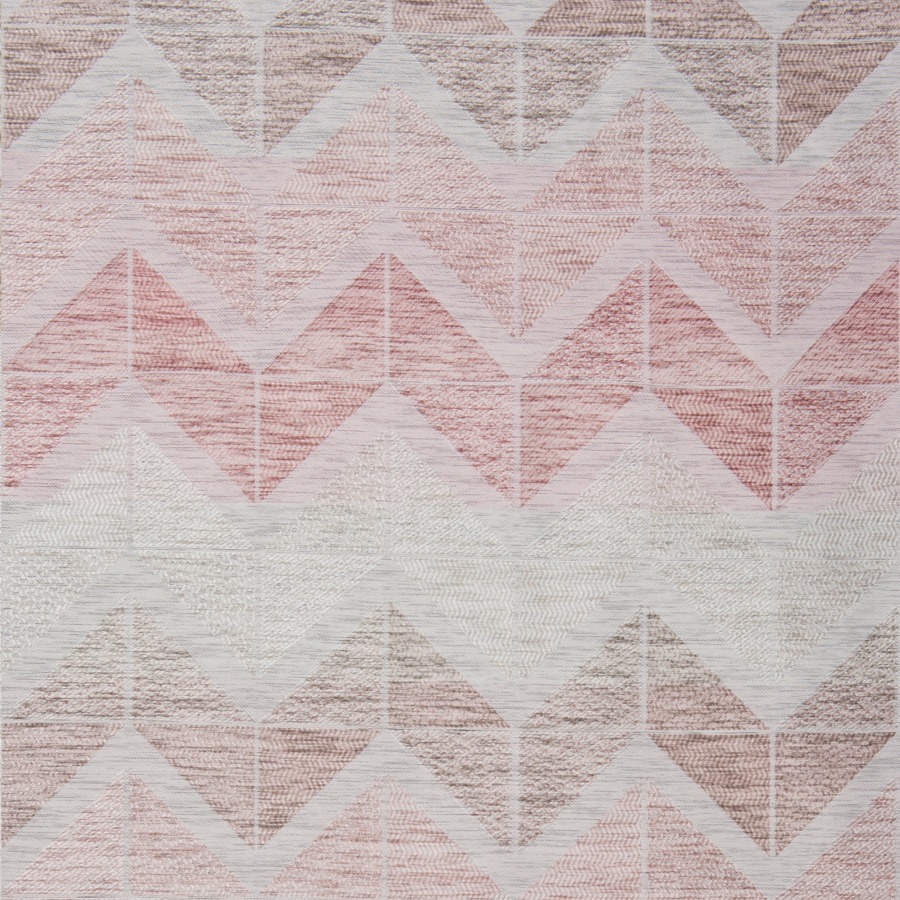 Külgkardinakangas Etnica, siksakiline,  roosa-halli sakimuster, l.305cm