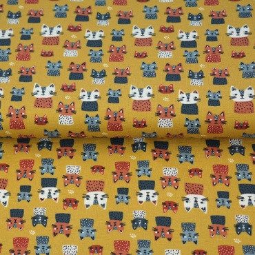 Lastetrikotaaž kassimustriga sinepikollasel, l. 160cm, OEKO-TEX 