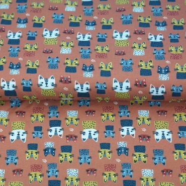 Lastetrikotaaž kassimustriga telliskivipunasel, l.155 cm, OEKO-TEX